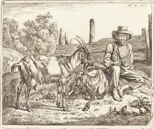 Shepherd Boy with Two Goats, 1817. Creator: Johann Adam Klein