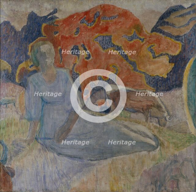 Shepherd girl, 1907. Artist: Karev, Alexei Yeremeevich (1879-1942)