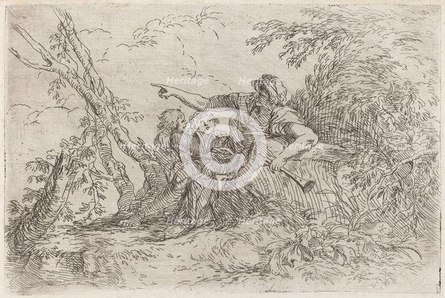 Shepherd in a Landscape, c. 1660/1661. Creator: Salvator Rosa.