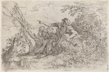 Shepherd in a Landscape, c. 1660/1661. Creator: Salvator Rosa