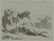 Shepherd in Repose near a Pack Horse, c. 1762. Creator: Francesco Londonio