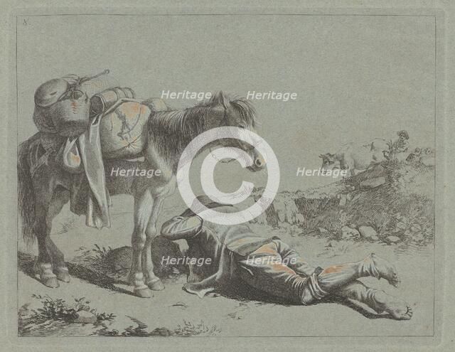 Shepherd in Repose near a Pack Horse, c. 1762. Creator: Francesco Londonio.