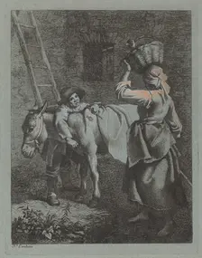 Shepherd Speaking to a Peasant Woman, 1760/1764. Creator: Francesco Londonio