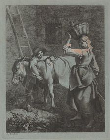 Shepherd Speaking to a Peasant Woman, 1760/1764. Creator: Francesco Londonio