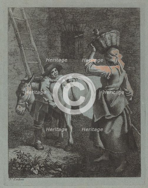 Shepherd Speaking to a Peasant Woman, 1760/1764. Creator: Francesco Londonio.