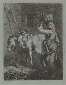 Shepherd Speaking to a Peasant Woman, 1760/1764. Creator: Francesco Londonio