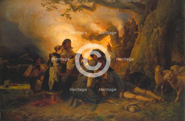 Shepherd Struck by Lightning, 1844. Creator: Jakob Becker.