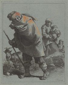 Shepherd with Walking Stick and a Peasant Woman with Child, 1758/1759. Creator: Francesco Londonio