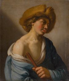 Shepherd with a Flute, 1700-1800. Creator: Unknown