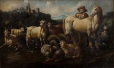 Shepherd with Animals, between 1725-1730. Creator: Jacob Roos