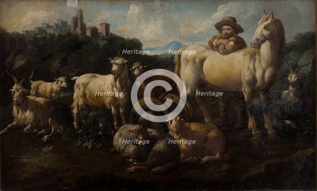 Shepherd with Animals, between 1725-1730. Creator: Jacob Roos.