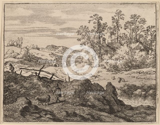 Shepherd with Lamb, probably c. 1645/1656. Creator: Allart van Everdingen.