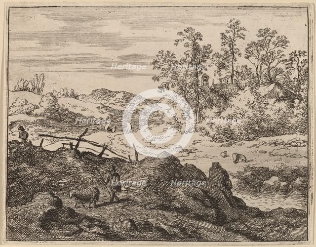 Shepherd with Lamb, probably c. 1645/1656. Creator: Allart van Everdingen.