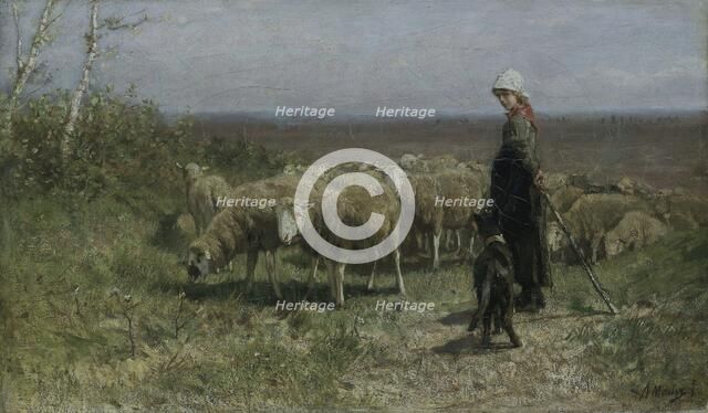 'Shepherdess', 1858-1888. Artist: Anton Mauve.