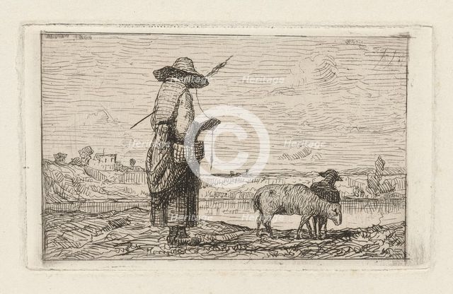 Shepherdess, 1861. Creator: Adolphe Appian.