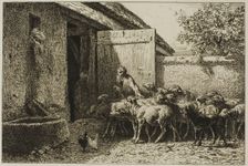 Shepherdess, 1864–66. Creator: Charles Emile Jacque