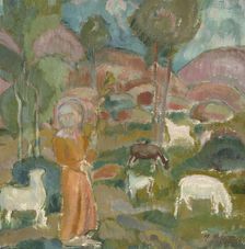 Shepherdess, 1915. Creator: Yrjö Aleksander Ollila