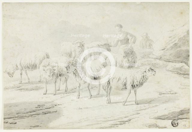 Shepherdess and Sheep, n.d. Creator: Philipp Peter Roos.