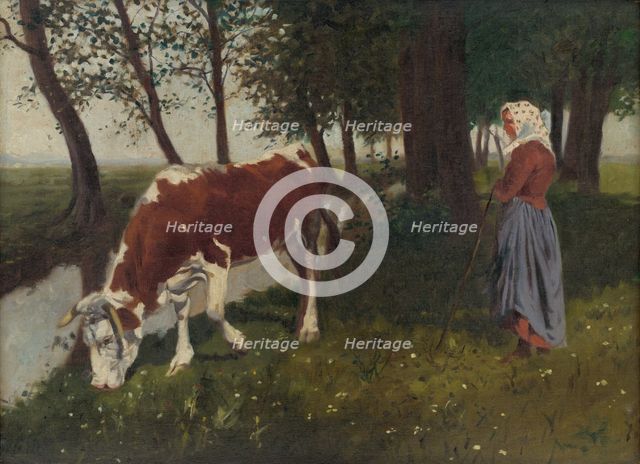 Shepherdess, around 1909. Creator: Gustav Mally.