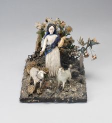 Shepherdess in a Landscape, France, 1750/99. Creator: Verres de Nevers