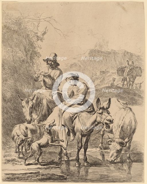 Shepherdess on a Donkey. Creator: Nicolaes Berchem.