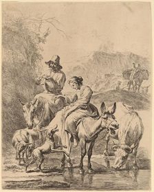 Shepherdess on a Donkey. Creator: Nicolaes Berchem