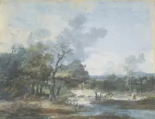 Shepherdess near a Waterfall, n.d.. Creator: Louis Gabriel Moreau