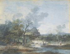 Shepherdess near a Waterfall, n.d.. Creator: Louis Gabriel Moreau