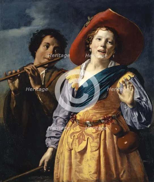 Shepherdess singing with Shepherd, 1630. Creator: Johannes Moreelse.