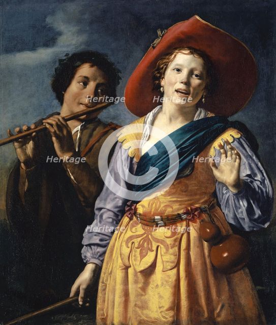 Shepherdess singing with Shepherd, 1630. Creator: Johannes Moreelse.