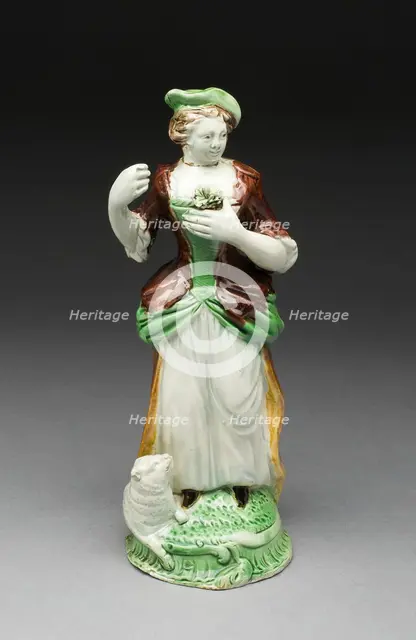 Shepherdess, Staffordshire, c. 1790. Creator: Staffordshire Potteries.
