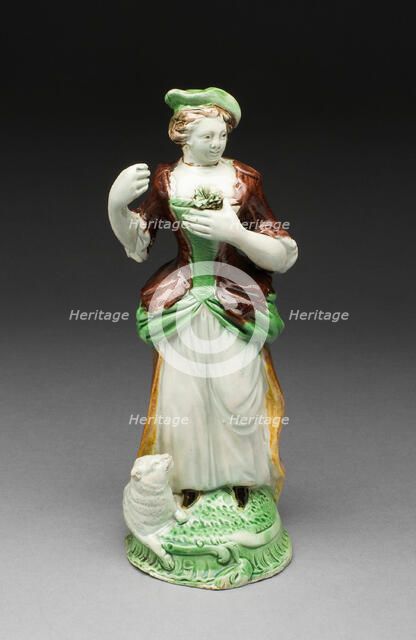 Shepherdess, Staffordshire, c. 1790. Creator: Staffordshire Potteries.