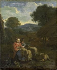 Shepherdess Reading, 1706. Creator: Simon van der Does