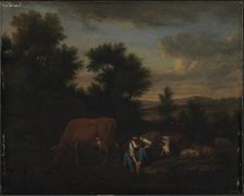 Shepherdess with Cattle, 1651-1672. Creator: Adriaen van de Velde