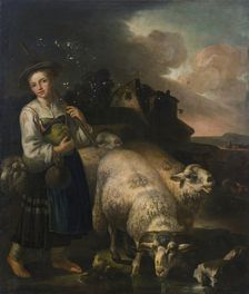 Shepherdess with her Sheep. Creator: Giacinto Brandi