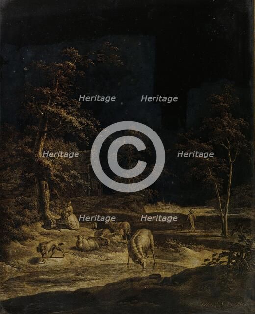 Shepherdess with Sheep, 1780-1815. Creator: Leendert Overbeek.