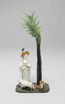 Shepherdess Under a Tree, France, Late 18th century. Creator: Verres de Nevers