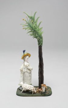 Shepherdess Under a Tree, France, Late 18th century. Creator: Verres de Nevers