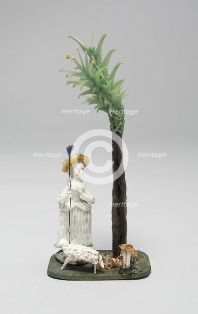 Shepherdess Under a Tree, France, Late 18th century. Creator: Verres de Nevers.