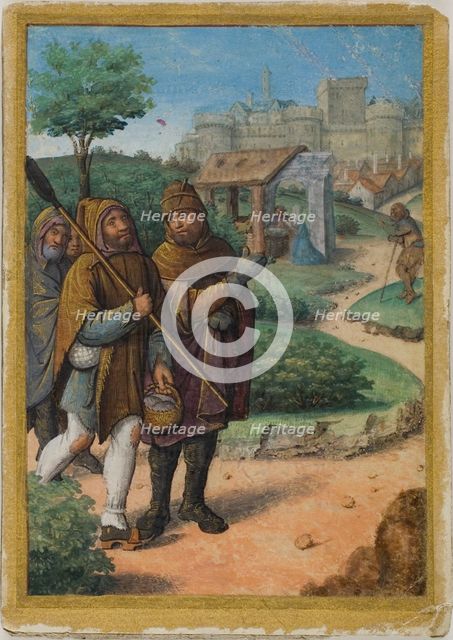 Shepherds on Their Way to the Nativity, from a Book of Hours, c. 1495. Creator: Unknown.