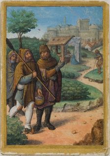 Shepherds on Their Way to the Nativity, from a Book of Hours, c. 1495. Creator: Unknown
