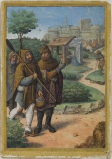Shepherds on Their Way to the Nativity, from a Book of Hours, c. 1495. Creator: Unknown