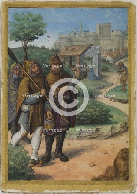 Shepherds on Their Way to the Nativity, from a Book of Hours, c. 1495. Creator: Unknown.