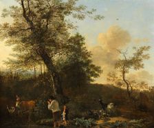 Shepherds and cattle in a landscape, mid-17th century. Creator: Adam Pynacker
