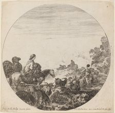 Shepherds and Flock with Woman and Camel, 1646. Creator: Stefano della Bella