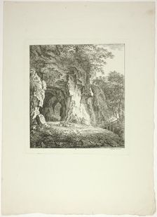 Shepherds and Sheep Resting Under a Bridge, plate seven from Paysages Dédiés..., 1764. Creator: Salomon Gessner