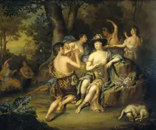 "Shepherds and Shepherdesses in a Landscape, 1735. Creator: Hieronymus van der Mij