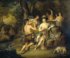 "Shepherds and Shepherdesses in a Landscape, 1735. Creator: Hieronymus van der Mij