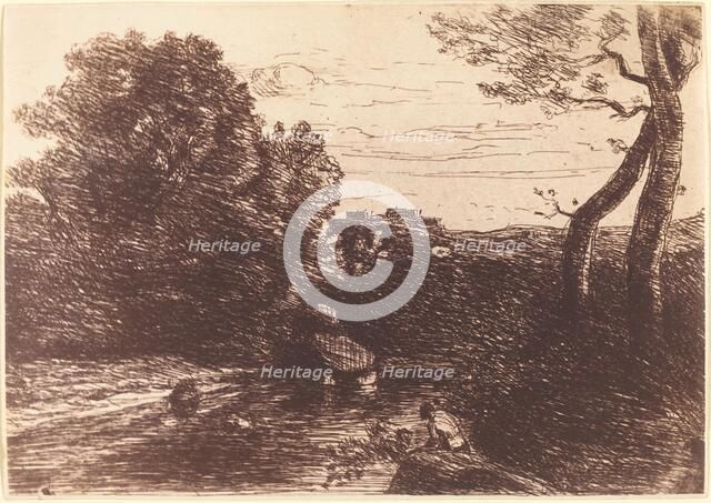 Shepherd's Bath (Le Bain du berger), 1853. Creator: Jean-Baptiste-Camille Corot.