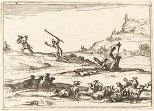 Shepherds Defending their Herds, 1628. Creator: Jacques Callot